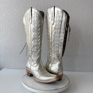 Lane LEXINGTON Knee High Womens Cowboy Boots Gold Western Cowgirl Lace Up 7.5